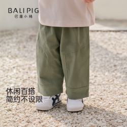 巴厘小猪 天丝莱赛尔儿童工装裤 杏色 80cm
