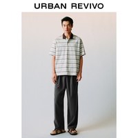 URBAN REVIVO UMF460086 条纹刺绣 男士POLO衫
