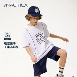 NAUTICA 美式儿童吸汗速干防晒短袖T恤 三色可选