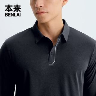 本来 BRS450013 速干抗皱 黑色 L码 男士POLO衫