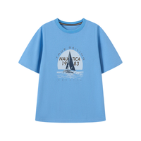 NAUTICA 丝光棉 短袖T恤 浅蓝 170