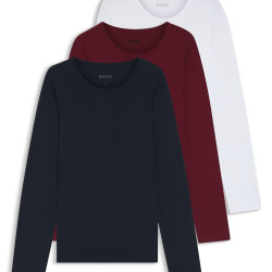 BOSS 男式 LSShirtRN 3P 经典棉质长袖带标志 3 件装, Open Miscellaneous