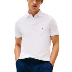 Tommy Hilfiger 汤米·希尔费格 男士短袖POLO衫 常规版型 有机棉弹力面料 轻便透气 白色 Medium