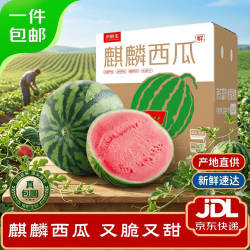京鲜生 源头直发 麒麟西瓜  1粒净重5-6斤 纸箱+气柱 2.5kg