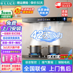 好太太亿美 抽油烟机家用欧式顶吸一级能豪配款-90语音控制+42m³煤气警报+挥手智控（全国联保）