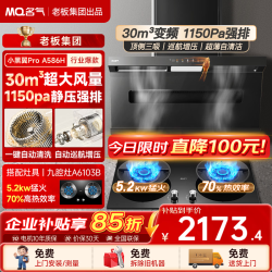 名气 老板出品30立方自清洗免拆洗顶侧双吸家用大吸力A586H烟灶炉灶套装燃气灶