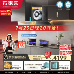 万家乐 33m³大吸力70%热效率稀土釉面双边定时烟灶联动套装天然气