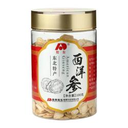 敖东 西洋参片长白山人参片花旗参软枝切片含片泡水代用茶 100g*1瓶