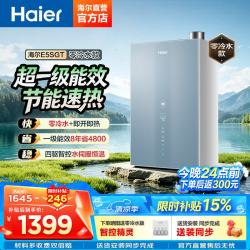 海尔 16升燃气热水器天然气家用恒温超一级能效E5增压变频水伺服节能省气