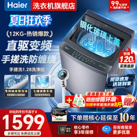 海尔 洗衣机全自动10公斤/12公斤直驱变频波轮家用洗衣机一级能效大容量AI智洗电离除菌