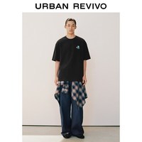 URBAN REVIVO UUV460172 棉质 正黑 XS 男士T恤