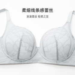 欧迪芬 显小轻薄透气文胸软钢圈防凸点侧收副乳胸罩XB4302 桦灰色 34/75B