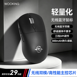 吾空 WM旗舰款 双模连接 电竞鼠标 无线接收器 黑 63g