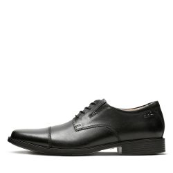 Clarks 男鞋泰顿系列Tilden Cap牛津鞋 Black Leather 42.5 EU