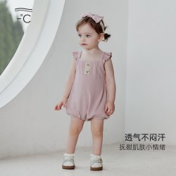 巴厘小猪 竹纤维 女宝宝三角包屁衣