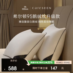 康尔馨 枕芯 希尔顿100s五星级酒店羽绒枕A类95%白鹅绒枕 单只 74*48cm -高枕