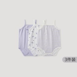 巴厘小猪 女宝宝包屁衣夏季小月龄吊带背心哈衣爬爬服婴儿连体衣