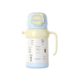贝亲 儿童316不锈钢保温吸管杯联名+双饮头 450ml