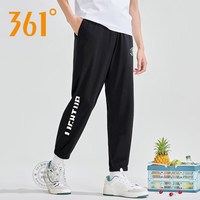 361° 361度运动长裤男2025夏季薄款透气针织九分裤男裤子