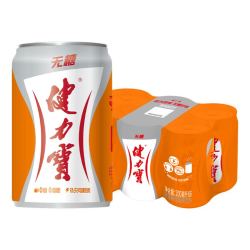 健力宝 无糖橙蜜味200ML罐装0糖0脂电解质饮料气泡十足家庭聚会解腻饮品 无糖橙蜜味200ml*6罐