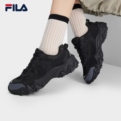 FILA 官方女鞋老爹鞋欧客漫2025夏季新款运动鞋黑色鞋子休闲鞋 黑-BK 35.5