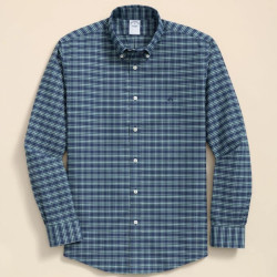 Brooks Brothers Stretch Non-Iron Oxford Button-Down Collar, Check Shirt