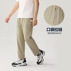 斯凯奇 口袋拉链速干 男式梭织运动长裤