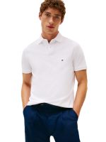 Tommy Hilfiger 汤米·希尔费格 男士短袖POLO衫 常规版型 有机棉弹力面料 轻便透气 白色 Medium