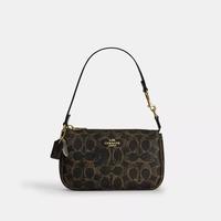 COACH Nolita 19 经典老花拉链开合 羽毛造型 单肩手提包