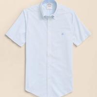 Brooks Brothers 布克兄弟 孟加拉条纹短袖牛津纺衬衫