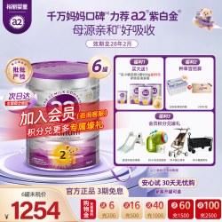 a2 新西兰进口a2紫白金婴儿艾尔配方奶粉2段A2奶粉900g*6