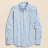 Brooks Brothers Washed Cotton Seersucker Button-Down Collar, Stripe Sport Shirt