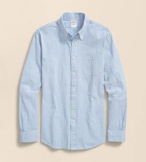 Brooks Brothers 布克兄弟 水洗棉泡泡纱条纹衬衫