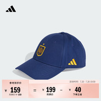 adidas 西班牙队足球休闲文化遮阳棒球帽子男女新款阿迪达斯官方 深蓝/深黄 OSFM(男子)