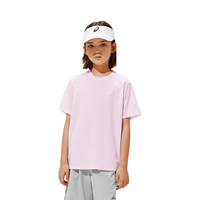 ASICS亚瑟士 吸湿速干凉感透气 粉色短T+灰色短裤 175 儿童套装