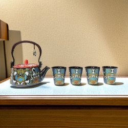 棠门 敦煌金银错茶壶一壶四杯