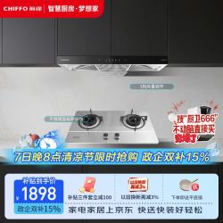 前锋 家用欧式油烟机双进风口顶吸式大吸力一级能效油烟机挥手控制升级烟灶套装