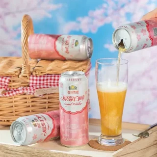 淘金币38.21元、今日必买、88VIP:燕京啤酒 桃花版 原浆白啤酒 德式小麦啤酒 500ml*12罐