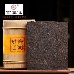 百益佳 茶叶 2001黄印老茶 熟茶砖茶460克云南普洱茶10年以上普陈年普洱