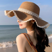 赫卡维 夏季波浪蕾丝遮阳帽