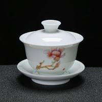 景盏 羊脂玉盖碗德化白瓷茶具