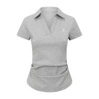 安欧兔 冰皮面料 Polo衫 女士短袖上衣