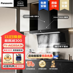 Panasonic 油烟机家用千帕升级新款顶侧双吸新7区设计大吸力烟机FV-A624SA2K 新款