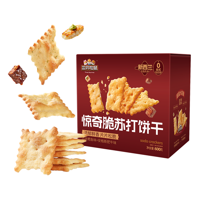 三只松鼠 惊奇脆苏打饼干600g