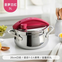 凌丰 迷你小型防爆高压锅家用1人304不锈钢 20cm/3升 配送玻璃盖