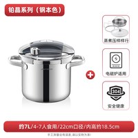 凌丰 防爆高压锅家用4人小型不锈钢5L新款型小压力锅7升燃气电磁炉