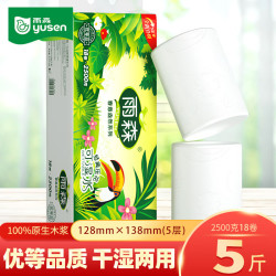 雨森 2500克无芯卷纸18卷卫生纸大卷原生木浆加厚优等品干湿两用正品 5层 138g*18卷 优等品