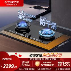 方太 燃气灶02-TEK21-G高配防干烧家用猛火灶 台嵌两用高热效爆炒煤气灶双灶 熄火保护 天然气液化气