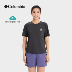 Columbia 26春夏哥伦比亚短袖T恤女户外舒适透气吸湿速干圆领半袖t恤XR6735 011 M