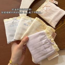 有只绵 5条内裤女纯棉抗菌裆女士内裤甜美蝴蝶结可爱纯色少女学生三角裤